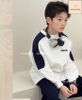 JJ 5989 - Bộ nỉ hai da Jam & Jenny áo trắng in 2 mặt + quần đen bé trai size 6-12y