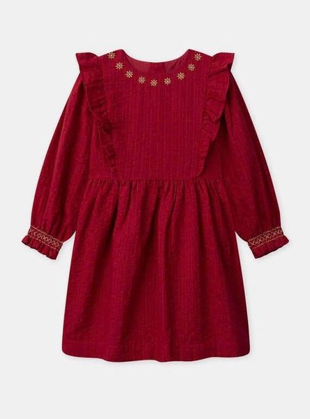 V00002 - Váy màu đỏ cổ thêu hoa size 3 - 11y