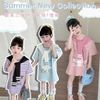 V00074 - Set váy cotton + khăng quàng hoạ tiết Kuromi, Melody, Cinnamon bé gái size 90-130