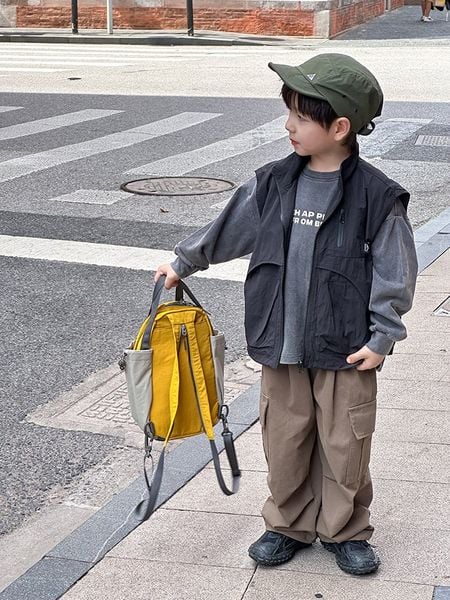 24X114 - Áo gile gió 2 lớp AMBB outdoor cho bé trai size 110-170