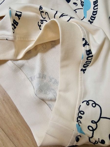 ABT21 - Áo nỉ da cá màu trắng hình cún My Buddy cho bé size 110- 140