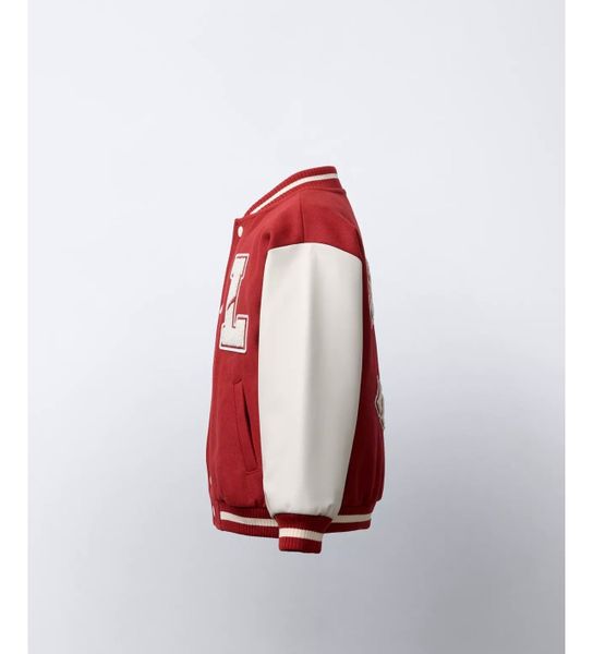 AK02 - Áo khoác bomber màu đỏ chữ L bé trai size 1-6y