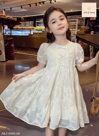 JJDCC.6909 - Váy Jam & Jenny kem hoa nổi tay bồng size 1-10y