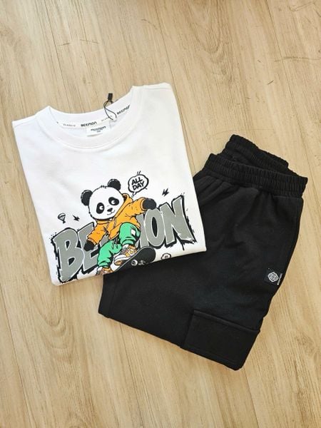 BM2606ST08 - Bộ cotton Beemon cổ tròn dài tay trẻ em size 130-170
