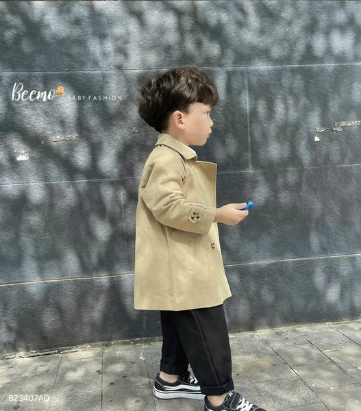 AKBT63 - Áo khoác kaki mangto Beemo 2 màu rêu nhạt / đen size 80 - 130