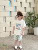 VJ115 - Bộ June with love áo cotton trắng Summer + quần lanh cây dừa size 1 - 10y