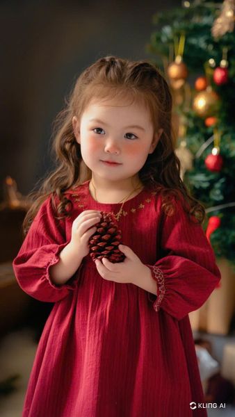 V00002 - Váy màu đỏ cổ thêu hoa size 3 - 11y