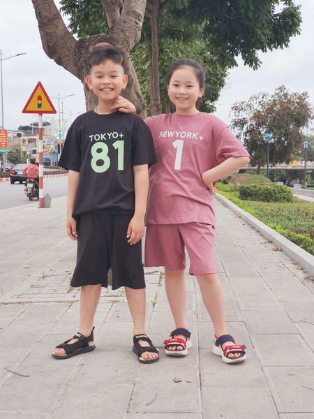 BBG34 - Bộ cotton Bee Mon Tokyo chữ số nhiều màu BTBG size 110-160