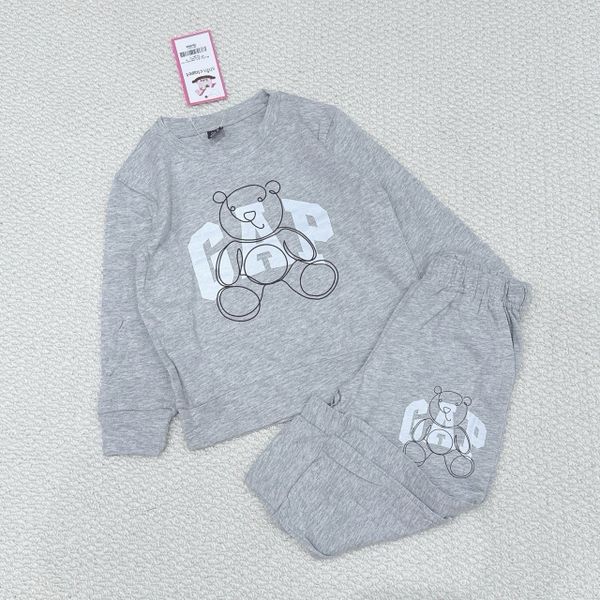 BBT16 - Bộ cotton vải dư in hình gấu cho bé size 1 - 8y
