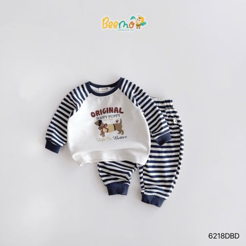 6218BDB - Bộ thun sọc Beemo Original bé trai size 1-6y