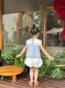 VJ145 - Set bộ June with love áo thủy thủ kẻ xanh + quần bí bé gái size 1-10y