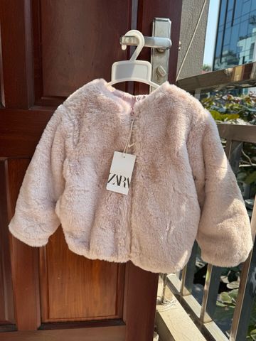 AK13 - Áo khoác lông màu hồng cho bé size 1-6y
