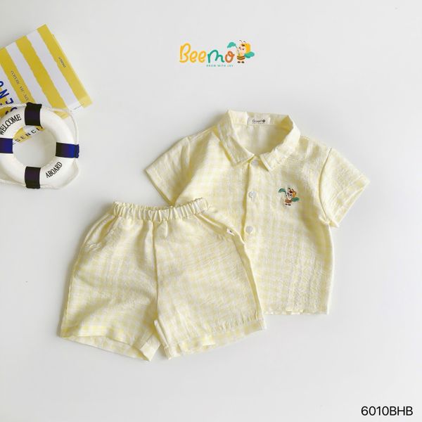 6010BHB - Bộ cotton kẻ Beemo size 1-5y