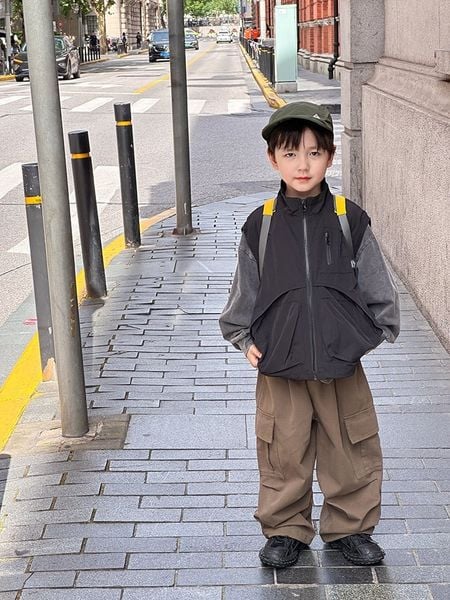 24X114 - Áo gile gió 2 lớp AMBB outdoor cho bé trai size 110-170