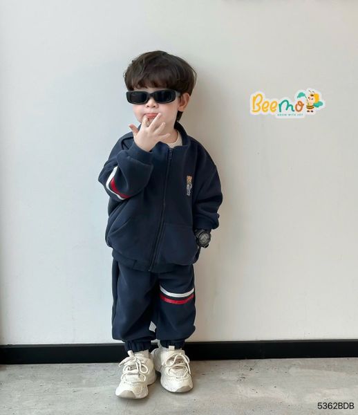 5362BDB - Bộ khoác Beemo bomber phối dây thêu gấu