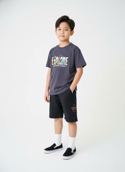 BM2602ST06 - Bộ Beemon cổ tròn vải Golf 3 màu cho bé size 120-170