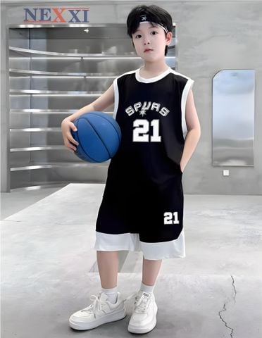 2604.4 - Bộ thun sát nách Nexxi viền màu in số 21 size 3-14y