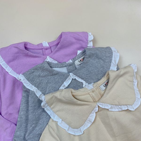 ABG44 - Áo nỉ da cá L.C cổ sen phối bèo trắng 3 màu size 100 - 160