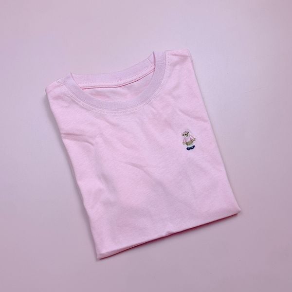 ABT64- Áo cotton thêu gấu trơn nhiều màu BTBG size 120-160