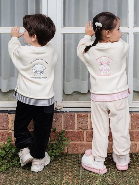 ABT04 - Áo nỉ bông bbz nối vạt thêu lưng nhiều màu cho bé size 100-140