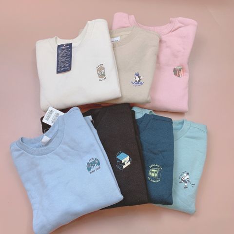 ABT102 - Áo nỉ bông trơn in ngực nhiều màu BTBG