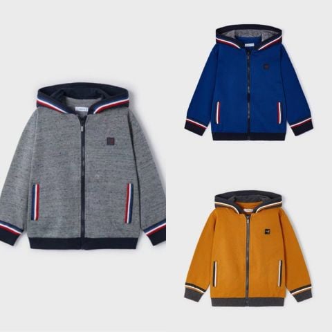 AKBT58 - Áo khoác nỉ mũ, túi viền kẻ nhiều màu BT size 2-9y