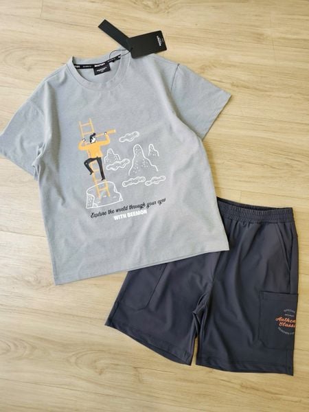 BM2602ST06 - Bộ Beemon cổ tròn vải Golf 3 màu cho bé size 120-170