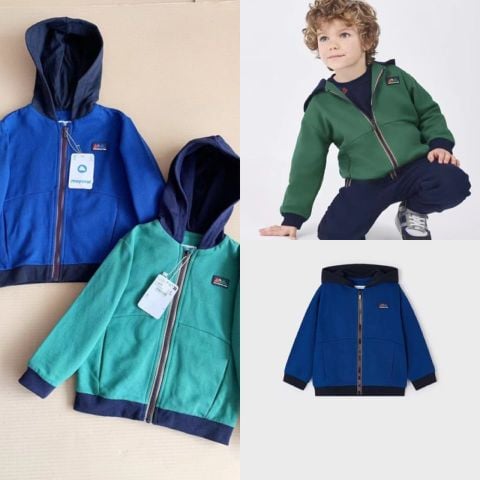 AKBT60 - Áo khoác nỉ logo núi khoá sọc sắc màu 2 màu size 2-9y
