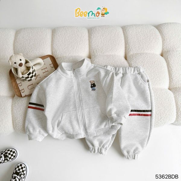 5362BDB - Bộ khoác Beemo bomber phối dây thêu gấu