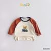 6226ADB - Áo cotton Beemo tay raglan hình gấu học giả nhiều màu size 1-6y