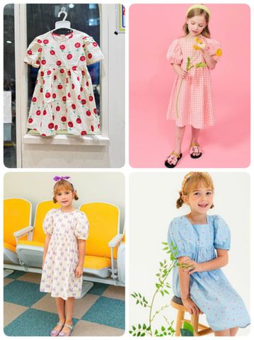 V00018 - Váy vải thô nhiều màu cho bé size 100-150