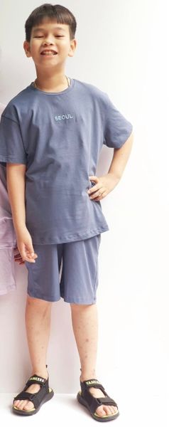 BBG33 - Bộ cotton Bee Mon nhiều màu thêu chữ ngực Paris / Seoul size 110 - 160