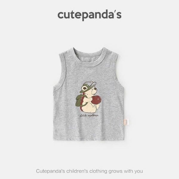 ABT82 - Áo ba lỗ cotton Cutepanda nhiều màu cho bé size 90-120