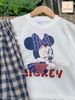 JJ 6146 - Bộ Jam & Jenny áo dài tay in mickey + quần kẻ 6-12y