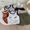 BBT34 - Bộ Beemo áo cotton sát nách + quần kaki bé trai size 80-130 (form to)