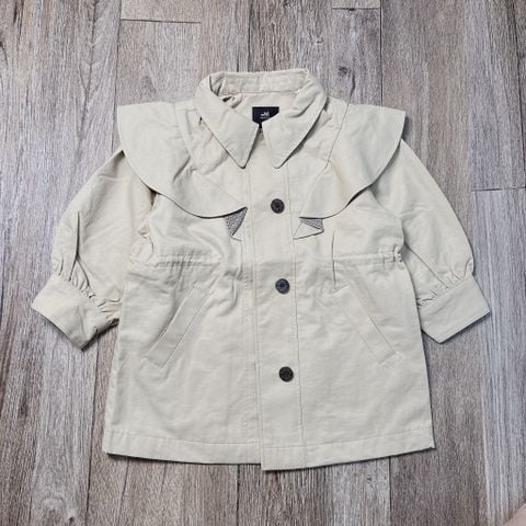 AK52 - Áo khoác kaki MM cổ bẻ phối bèo ngực bé gái size 100-140