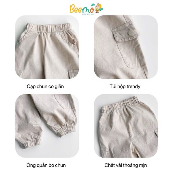 6279QDB - Quần Linen Năng Động Beemo Bé Trai 1 - 6y
