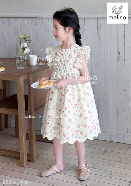 MLSDCC.6570 - Váy Melisa hoa nhí cánh tiên phối ren cho bé size 1-10y