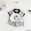 6051BHB - Bộ Polo Beemo tay quần kẻ size 1-6y