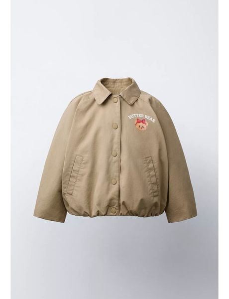 AK54 - Áo khoác kaki chần bông màu nâu Butter cho bé size 1-6y