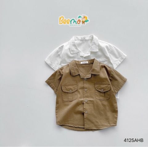 4125AHB - Áo sơ mi be vẻ Beemo 2 túi súp trước ngực size 80-130
