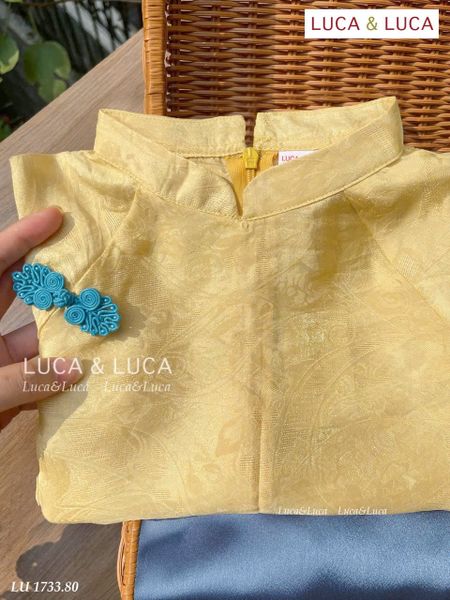 SP000011 - Set áo dài Luca & Luca áo vàng quần xanh cho bé gái size 2-12y