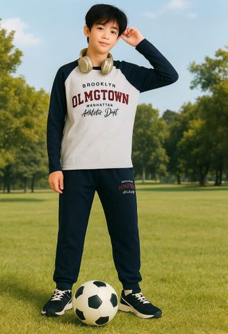 BBT04 - Bộ cotton MBCKids OLMGTOWN tay giác lăng dòng đại nhiều màu cho bé trai size 6-14y