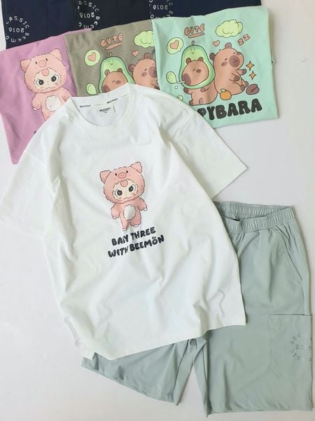 BBG35 - Bộ vải golf Bee Mon Capybara, Baby Three nhiều màu cho bé size 120-160