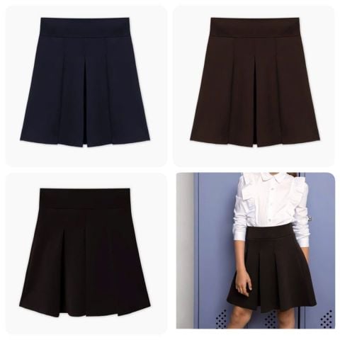 CVAY14 - Chân váy xếp ly cạp khoá dư xịn 3 màu bé gái size 8-13y