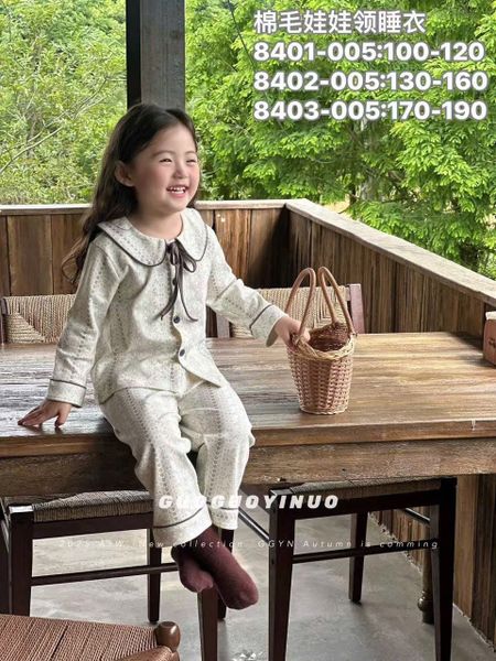 BBG10 - Bộ Pyjama vải thun GuoguoYinuo nhiều màu cho bé gái size 100-190