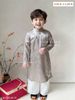 AD03 - Áo dài Luca & Luca màu ghi + quần trắng cho bé trai size 2-12y