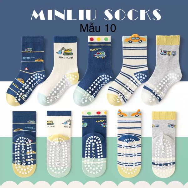 SH2511PK01 - Set 5 đôi tất Minliu Kidsocks dành cho trẻ em, chất liệu cotton+polyester+spandex, NSX Man Luu Textile Company Limited