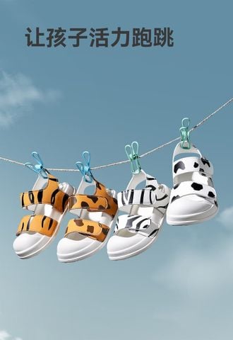 SD01 - Sandal quai dán Mario hoạ tiết động vật nhiều màu cho bé size 140-190