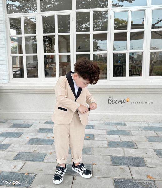 BBT371 - Bộ vest Beemo phối cổ phối viền túi đen 2 màu size 80 - 130